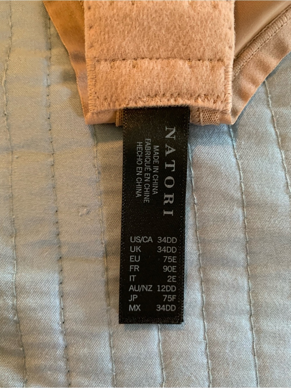 Natori Refined Contour Underwire Bra Nude 34DD Full Coverage Lace Trim EUC - Picture 6 of 10